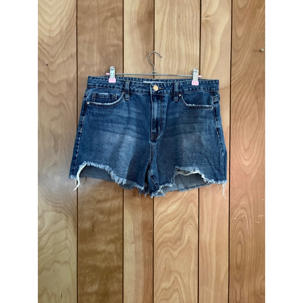YMI Festival Shorts Denim Collection Distressed Raw Hem Blue Jean Shorts Size 11